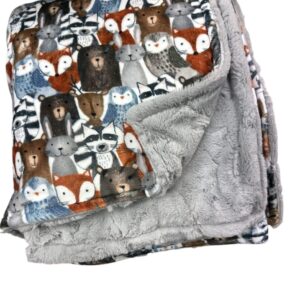 Woodland Friends • Adult Sized Minky Blanket