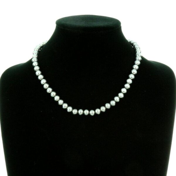 6 mm Faux Sterling Pearl Necklace – 18 inch