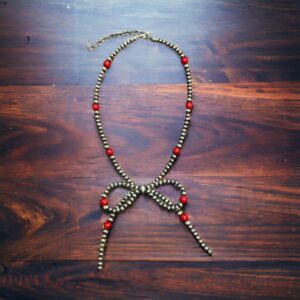 Coral Bow Necklace – 15 inch