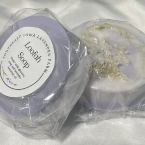 Lavender Goat Milk soap with Loofah (large round)