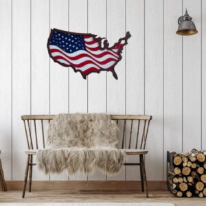 USA Wooden American Flag, Wall Decor