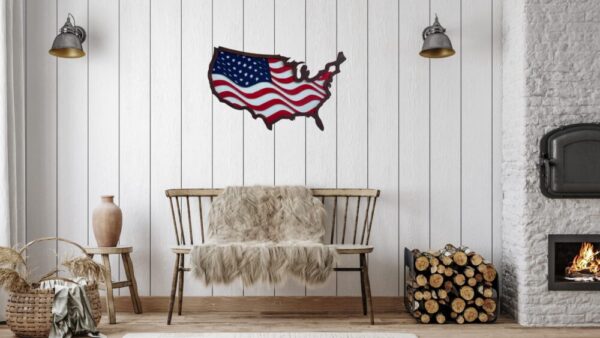 USA Wooden American Flag, Wall Decor