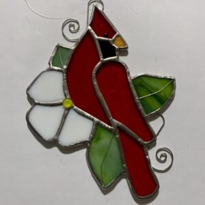 Stained glass Cardinal Suncatcher