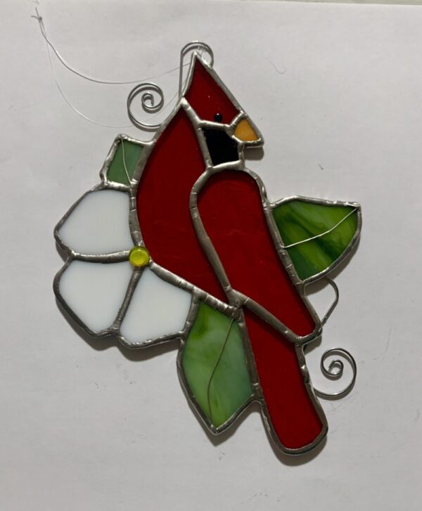 Stained glass Cardinal Suncatcher