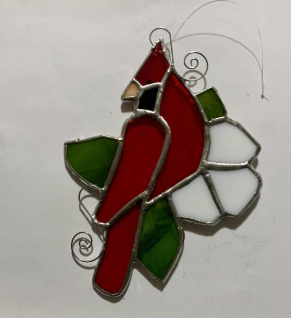 Stained glass Cardinal Suncatcher