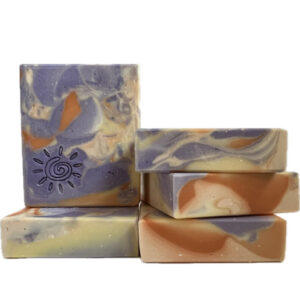 Lavender Orange Watercolor Handmade Soap