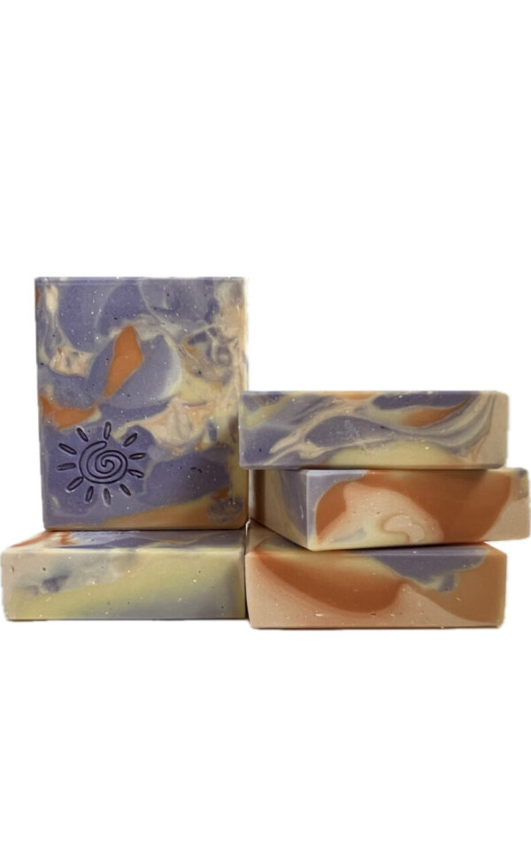 Lavender Orange Watercolor Handmade Soap