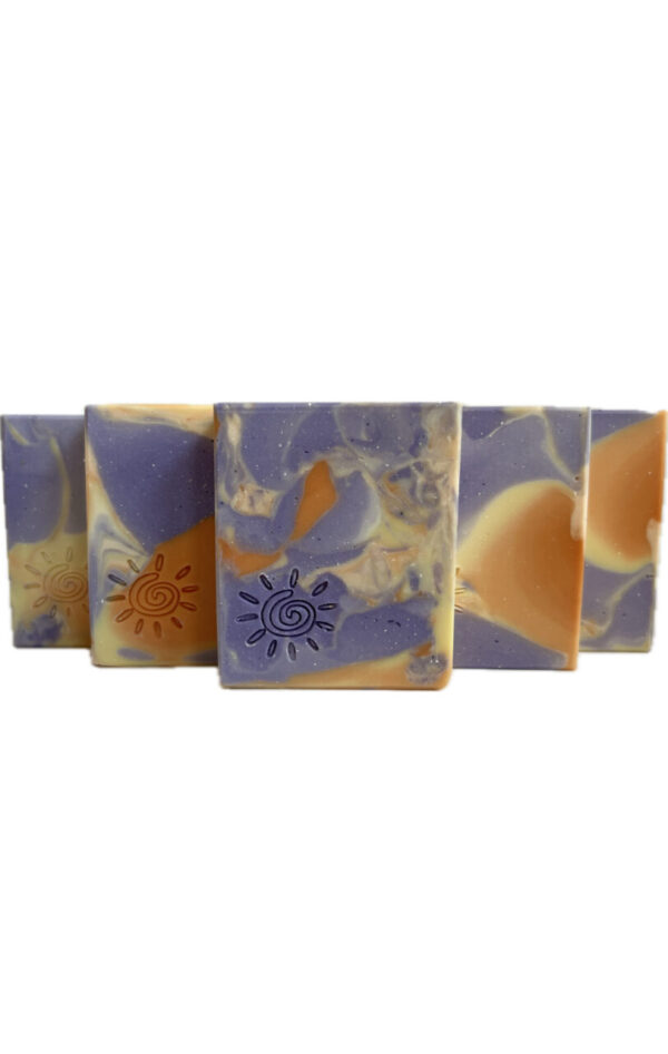 Lavender Orange Watercolor Handmade Soap