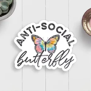 Anti-Social Butterfly Sticker