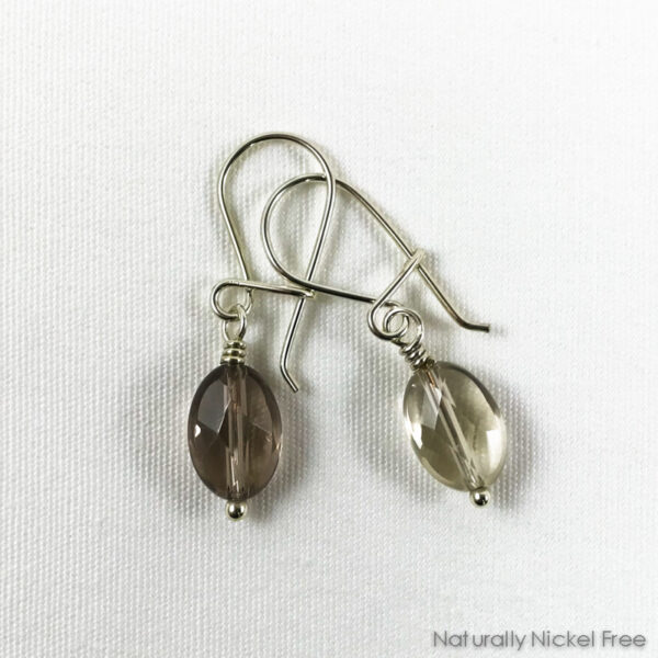 Smoky Quartz Loop n Latch Earrings