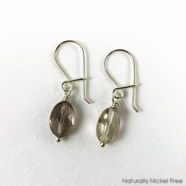 Smoky Quartz Loop n Latch Earrings