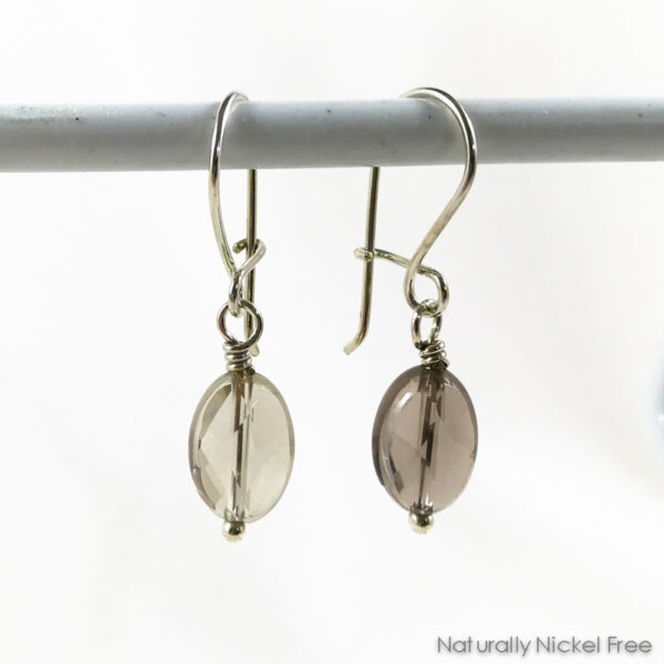 Smoky Quartz Loop n Latch Earrings