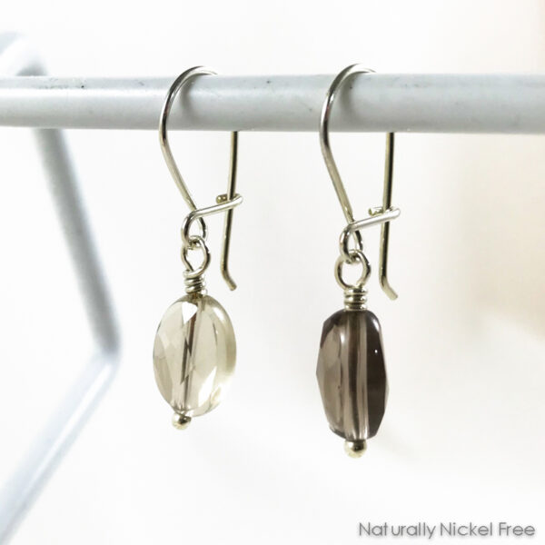 Smoky Quartz Loop n Latch Earrings