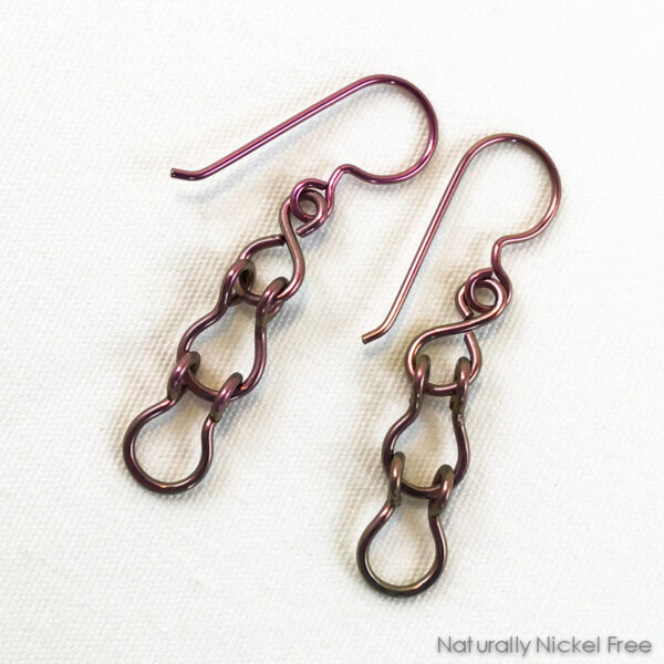 Swivel Link Niobium Earrings