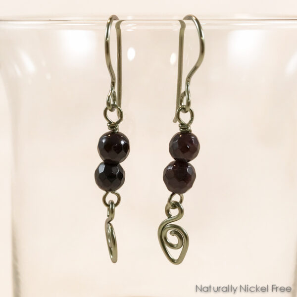 Garnet Niobium Teardrop Earrings