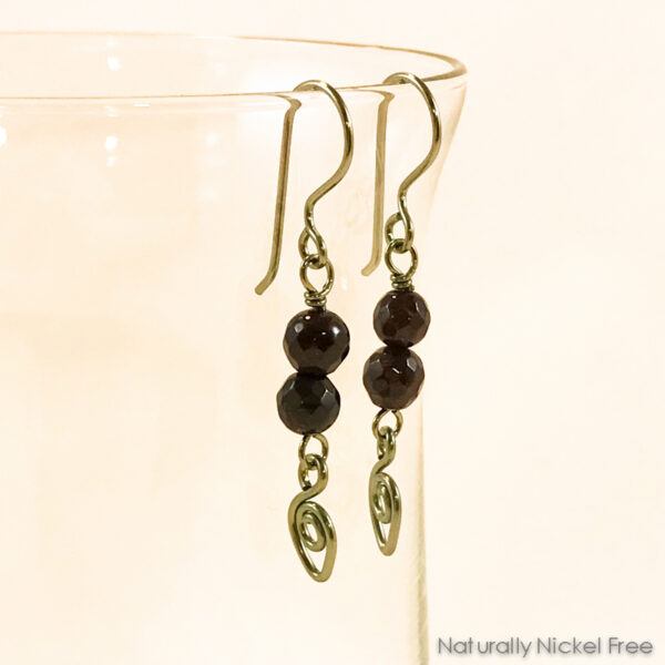 Garnet Niobium Teardrop Earrings