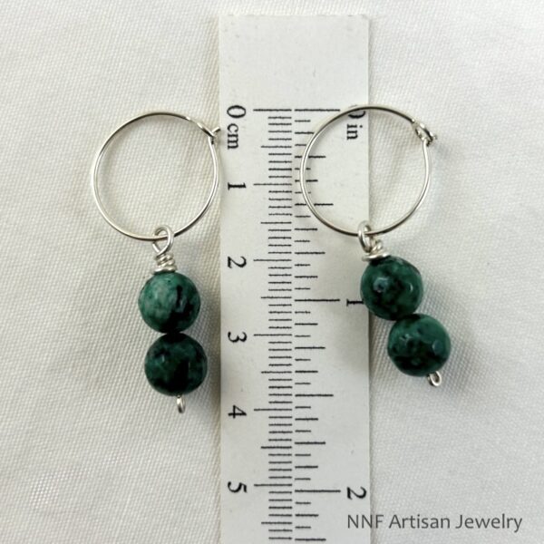 Blue-Green Aventurine Hoop Dangle Earrings