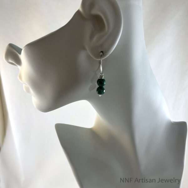 Blue-Green Aventurine Hoop Dangle Earrings