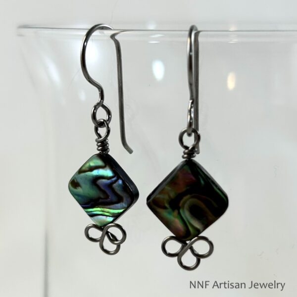 Abalone Dangle Earrings with Niobium Earwires