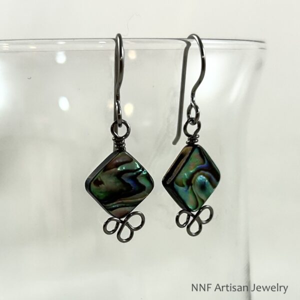 Abalone Dangle Earrings with Niobium Earwires