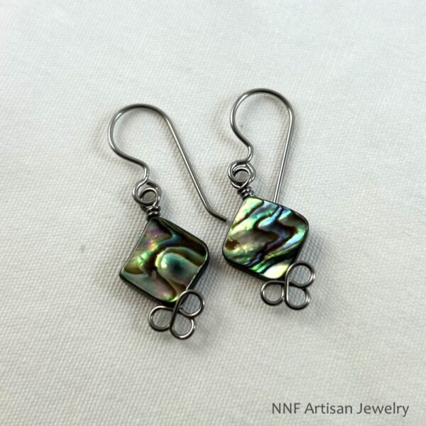 Abalone Dangle Earrings with Niobium Earwires