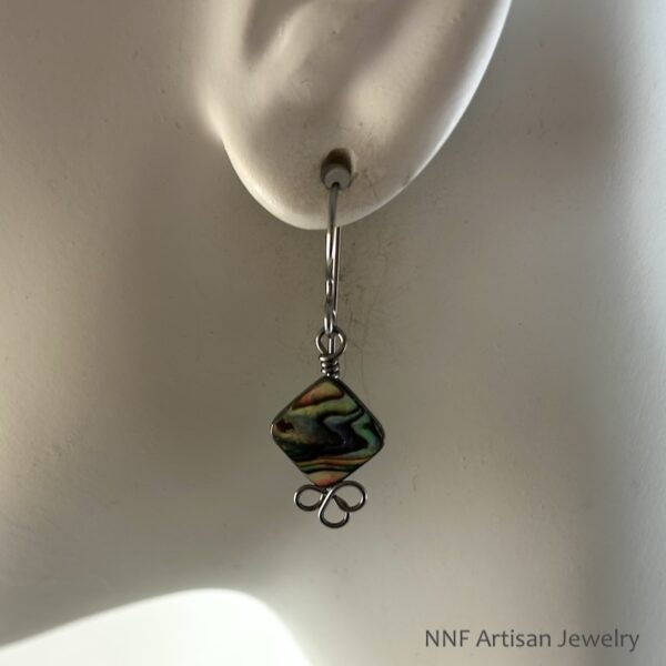 Abalone Dangle Earrings with Niobium Earwires