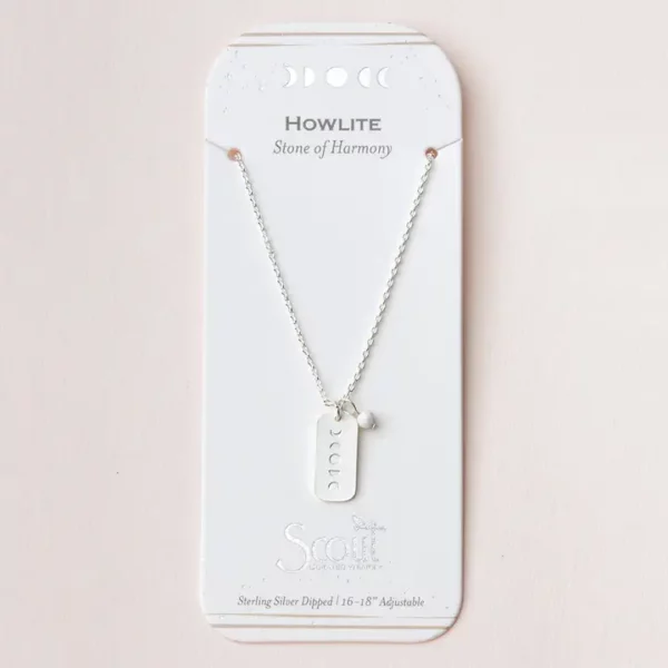 Stone Intention Charm Necklace – Howlite/Silver