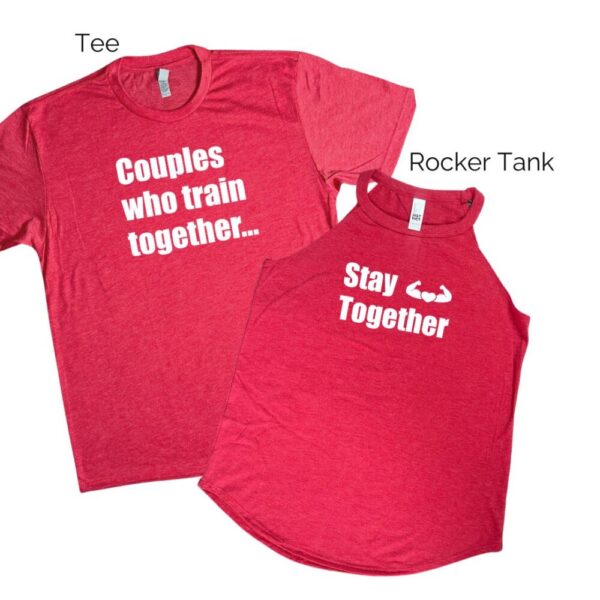 Couples Who Train Together Stay Together – Red Tee & Top Set