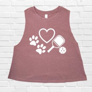 Love Dogs & Pickleball  Crop Tank