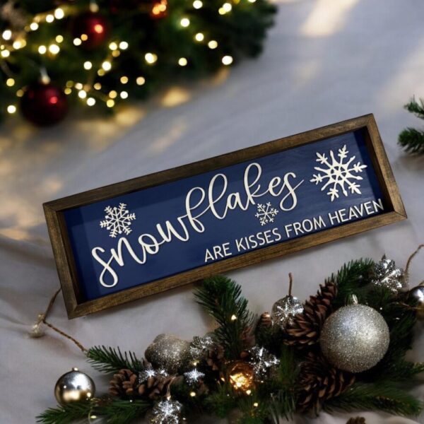 Snowflakes Are Kisses From Heaven | Christmas Memorial Gift | Grievance Gift | Condolence Gift | Sympathy Gift