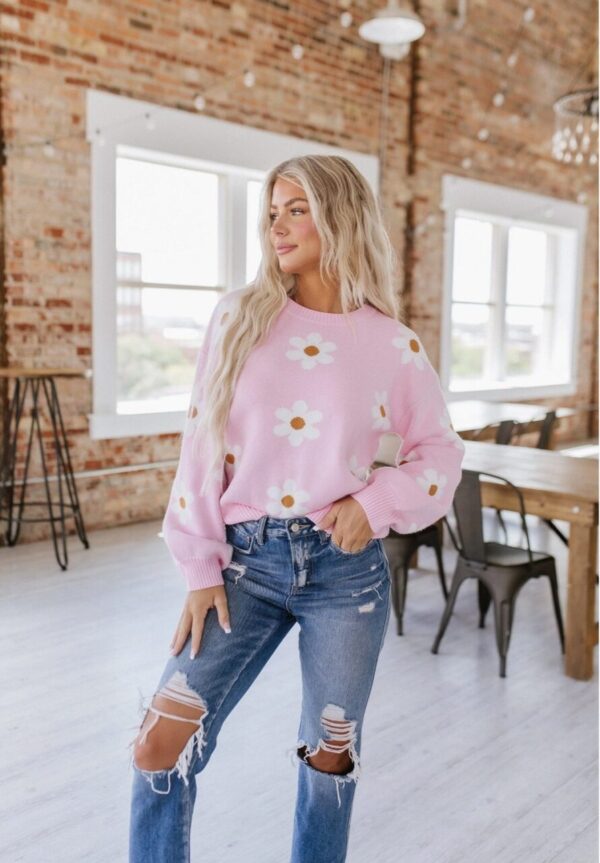 Flower Knit Sweater