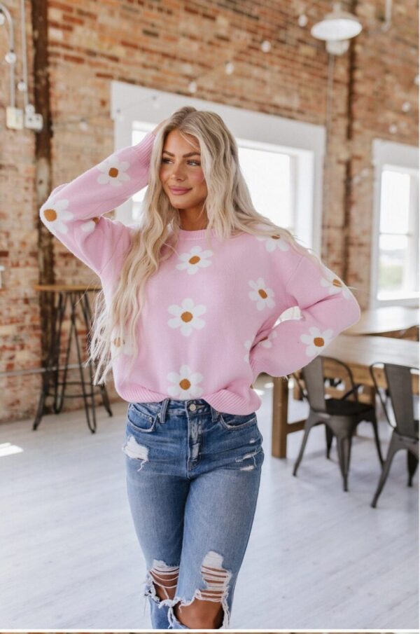 Flower Knit Sweater