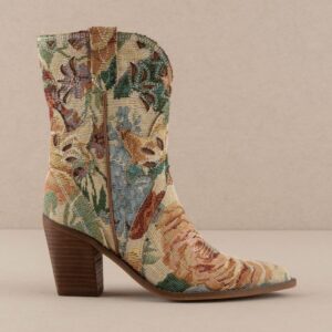 Floral Western Bootie