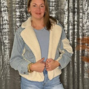 DELILA DENIM AND FLEECE MIX MATCH JACKET