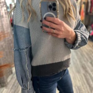 Darby Denim Sleeve Sweater