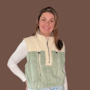 Fiona Faux Shearling Half-Zip Vest