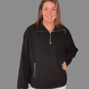 Gigi Sherpa Half Zip Collared Pullover