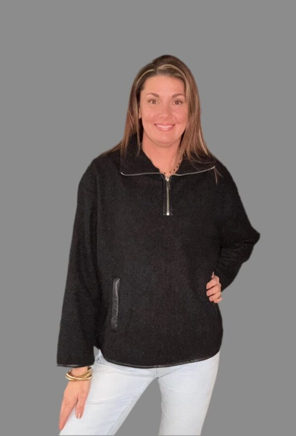 Gigi Sherpa Half Zip Collared Pullover