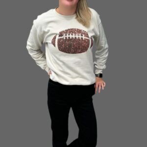 Lexi Faux Sequin Football Sweatshirt