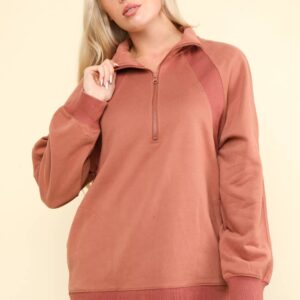 PRESLEY HALF ZIP KNIT SWEATSHIRT