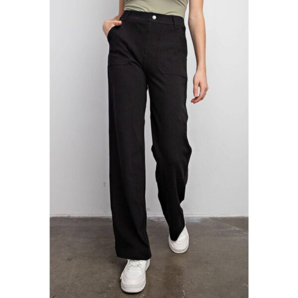 COTTON STRETCH TWILL WIDE PANTS