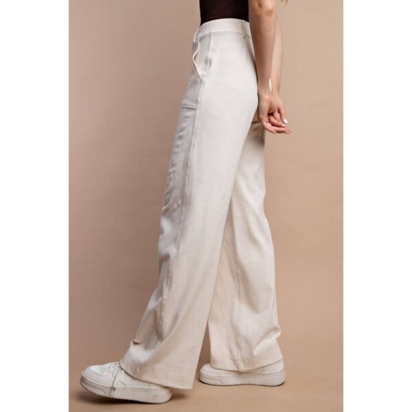 COTTON STRETCH TWILL WIDE PANTS