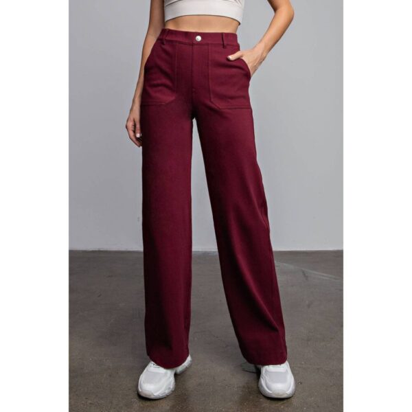 COTTON STRETCH TWILL WIDE PANTS