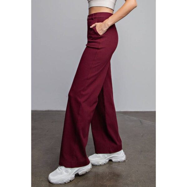 COTTON STRETCH TWILL WIDE PANTS