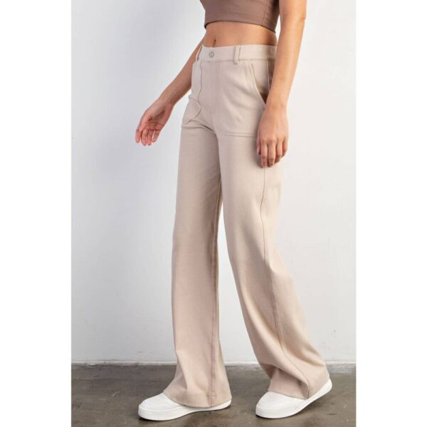 COTTON STRETCH TWILL WIDE PANTS