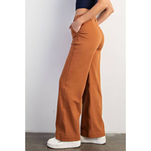 COTTON STRETCH TWILL WIDE PANTS