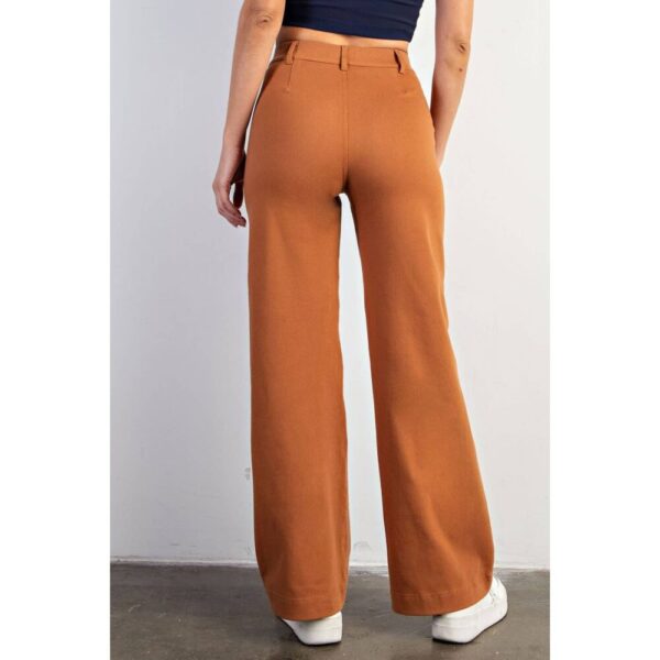 COTTON STRETCH TWILL WIDE PANTS