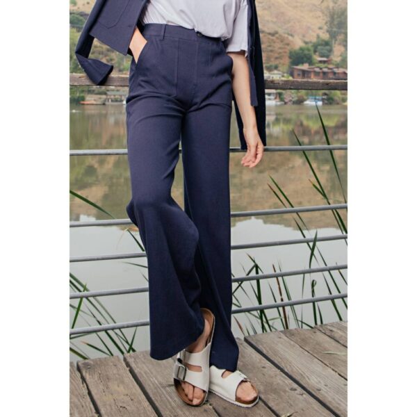 COTTON STRETCH TWILL WIDE PANTS