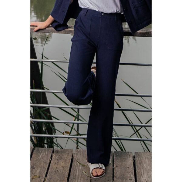 COTTON STRETCH TWILL WIDE PANTS