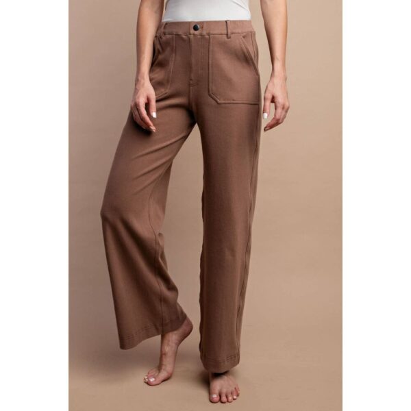 COTTON STRETCH TWILL WIDE PANTS